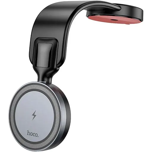 Автотримач із бездротовою зарядкою Hoco HW29 Totem Ring Magnetic Wireless Black Metal Gray (140687)