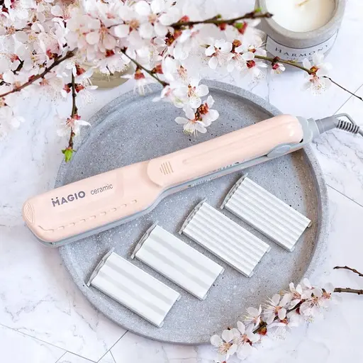 Щипцы для волос Magio МG-175P, 25 Вт, керамические пластины, 2 насадки гофре - фото 4