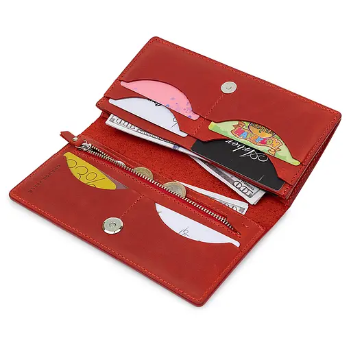 Женское кожаное портмоне Grande Pelle 10х19.5х1.5 см acs0018771 - фото 4