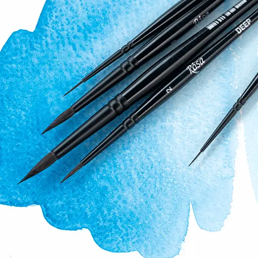 Пензель білка кругла DEEP 198 №0 коротка ручка Rosa - фото 7