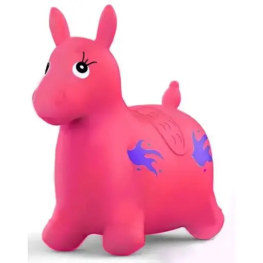 Дитячий гумовий стрибун Metr+ Ослик MS 4163 Іграшка стрибунок для дітей від 12 місяців Рожевий - фото 1