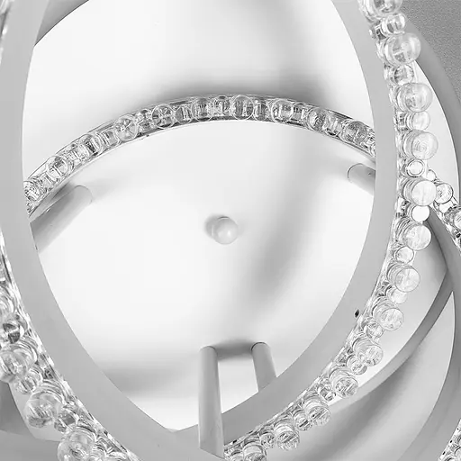 LED світильник білий на 3 кільця з хромованою смужкою d30 см Line.F A 55063/3С RGB WH+CR - фото 7