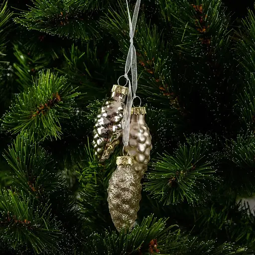 Украшение декоративное Mica Decorations Шишки шампань 3 шт. (1179372) - фото 2