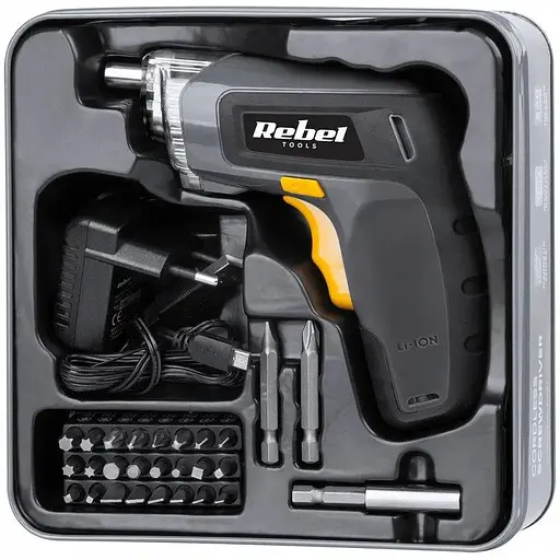 Акумуляторна викрутка набір Rebel RB-1001 - фото 1