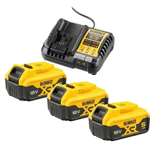 Зарядний пристрій DeWalt + 3 акумулятори DCB1104P3 - фото 1