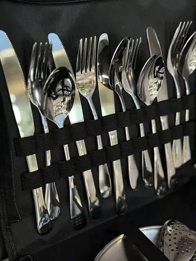 Набір туристичного посуду на 4 особи 24 предмети в чохлі з нержавійки Срібло - фото 2