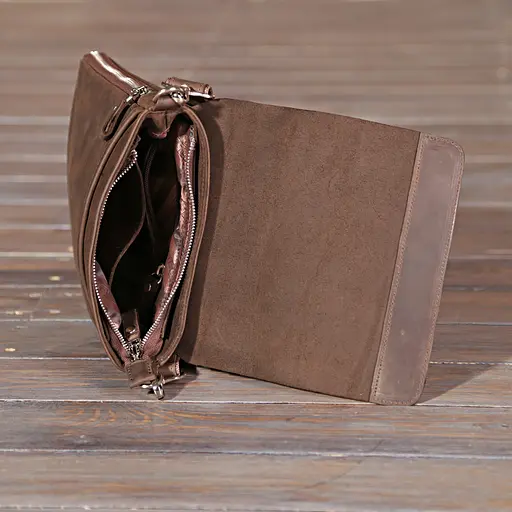 Чоловіча шкіряна сумка SHVIGEL 22х25,5х3-6,5 см sum0012622 - фото 7