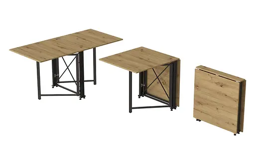 Стіл-книга трансформер Оріон 2 Ferrum-decor 750x1520x730 Чорний метал ДСП Дуб Артізан 16 мм (FRD-104588) - фото 2