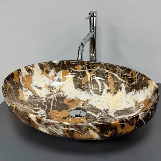 Умивальник VBI Alvito Portoro накладний VBI-012626, Коричневий - фото 5