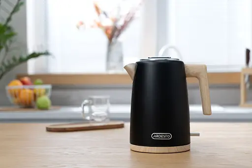Ardesto Электрочайник EKL-F420WWD, 1.7л, металл, мат, Strix, черный - фото 5