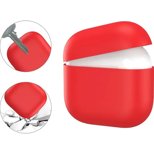 Чехол AhaStyle Ultra-Thin Colorful Silicone Case для Airpods 4 Red (CP-WG172-RD) [133830] - фото 2