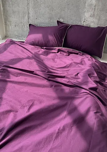 Комплект постільної білизни двоспальний євро 200х220 см варена бавовна White Dream Слива (2010) - фото 3