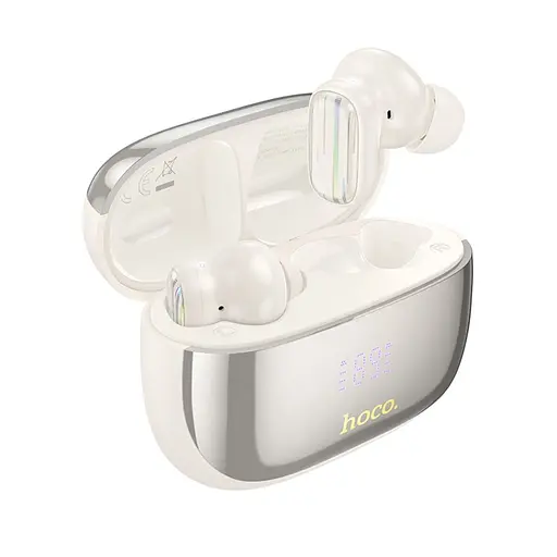 Беспроводные наушники HOCO EQ20 Rhyme true wireless ANC+ENC noise reduction BT headset Milky White - фото 3