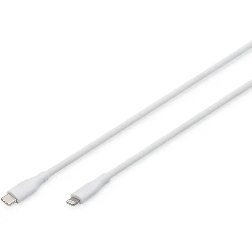 Digitus USB-C > Lightning заряджання/синхронізації, 1м, USB 2.0, 60W, силіконовий, білий