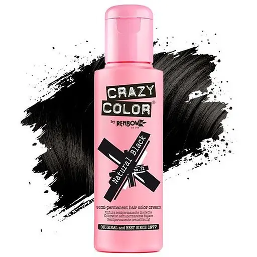 Тінт-фарба для волосся Crazy Color відтінок 32 натуральний чорний 100 мл