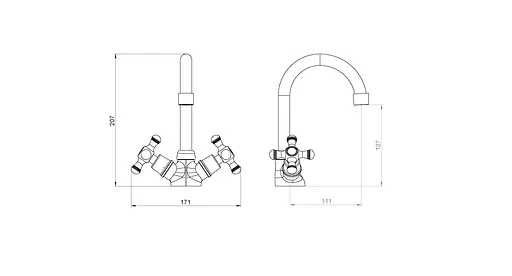 Змішувач для раковини DAMIXA Retro (230210000) - фото 7