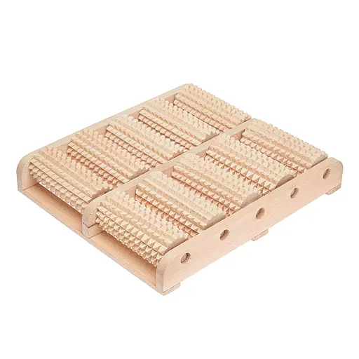 Масажер для ніг дерев'яний зубчастий на 10 роликів Праймед 30х26.5х5 см, Woodly 84197 - фото 2