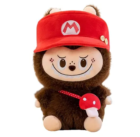 Детский набор Игрушка плед Лабуба в костюме Марио мягкая игрушка 60 см с пледом 1,20 x 1,50 м - фото 1