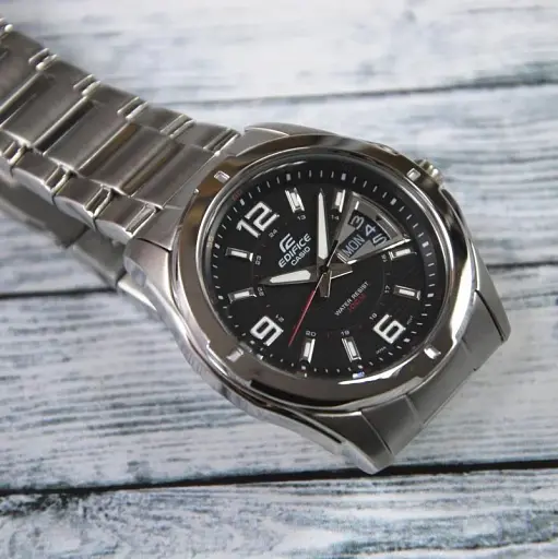 Мужские часы наручные стильные стальные кварцевые оригинал Япония Casio Edifice EF-129D-1AVEF - фото 4