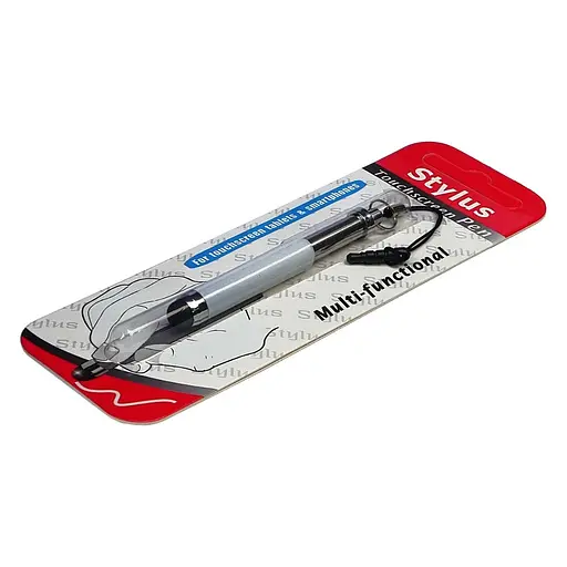 Стилус-брелок ємнісний, висувний, білий - фото 3