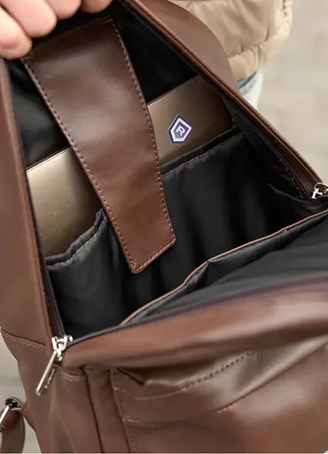 Чоловічий рюкзак Sambag Brix Classic шоколадний 35 х 25 х 12 см (14511020m) - фото 6