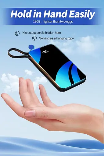 Портативное зарядное устройство для iPhone со встроенным кабелем, 22,5 Вт PD USB-C быстрозарядное 10000 мАч - фото 2