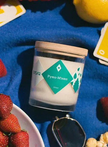 Свічка Рута і м`ята 250 мл 30 год Стандартні Соєвий віск - фото 4