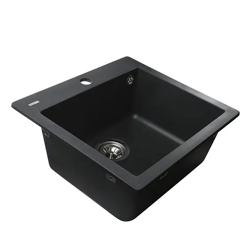 Гранитная мойка Globus Lux Aosta черный металлик 490x455мм А0001, Черный - фото 3