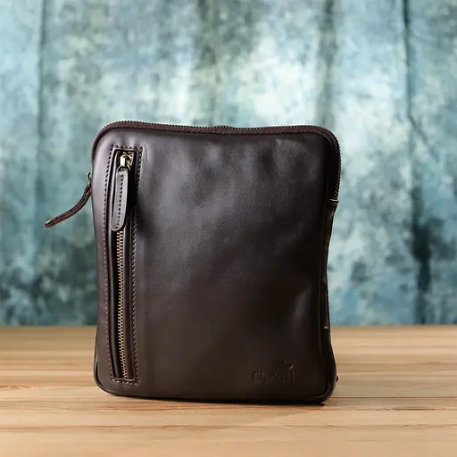 Елегантна чоловіча сумка з гладкої натуральної шкіри SHVIGEL 20х22х4 см sum0027430 - фото 9