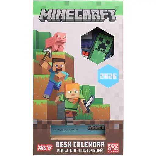 Календар Yes Minecraft настільний формовий на підставці на 2026 рік 13.5х22.3 см (270266) - фото 3