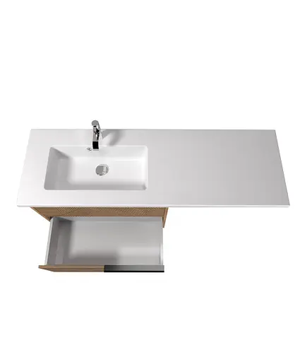 Тумба Мойдодир Cubic 80-A Adam 140 L підвісна з крилом над пральною машиною - фото 6