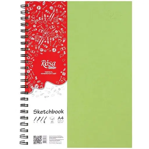 Блокнот на спіралі A4 Rosa Studio (21х29.7см) 100г/м2 80л фісташковий - фото 1