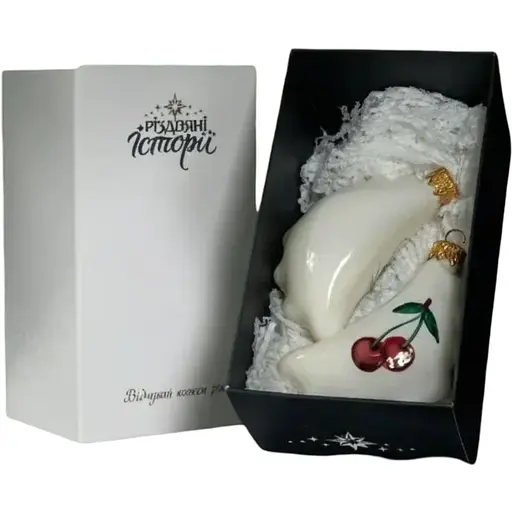 Набір ялинкових прикрас Різдвяні історії Вишня на 2 вареника скло (4820001248661)