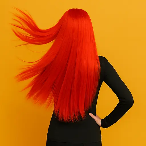 Перука аніме пряма довга без чубчика з термоволокна 70 см червона - фото 2