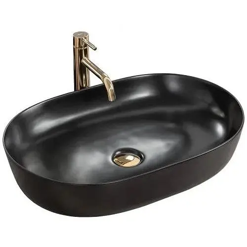 Умивальник Rea Cleo black mat накладний чорний REA-U0035, Чорний матовий - фото 1