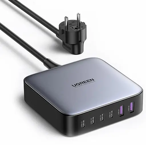 Зарядное устройство 200 ватт максимальное Ugreen CD271 6 портов 2U+4C 200W GaN - фото 1