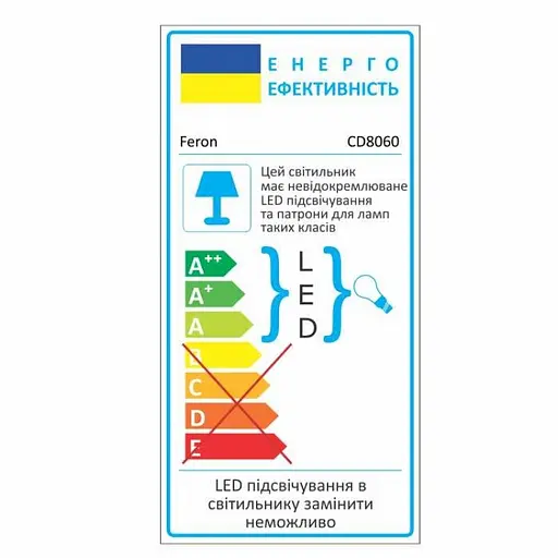 Свiтильник точковий Feron CD8060 під лампу з підсвіткою хром (32570) - фото 2