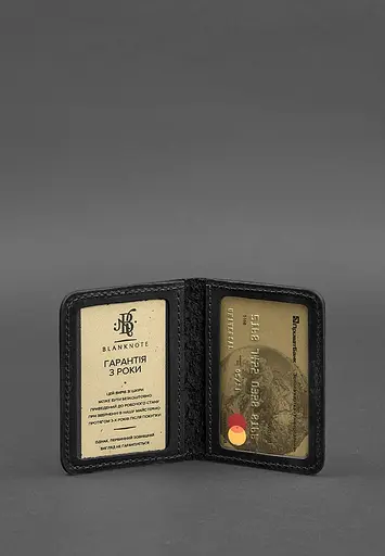 Кожаная обложка для ID-паспорта и водительского заседания 4.0 Карбон черный - фото 3