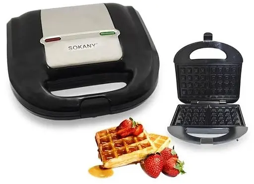 Вафельница Sokany KJ-108W антипригарное покрытие Черный 750 Вт - фото 2