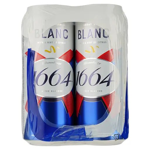 Уцінка. Пиво світле Kronenbourg 1664 Blanc спеціальне пшеничне пастеризоване 4.8% (0.5 л х 4 шт.) - фото 2