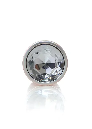 Анальна пробка Jewellery Pearl Gold Plug Clear S 7 см (золотий) - фото 4