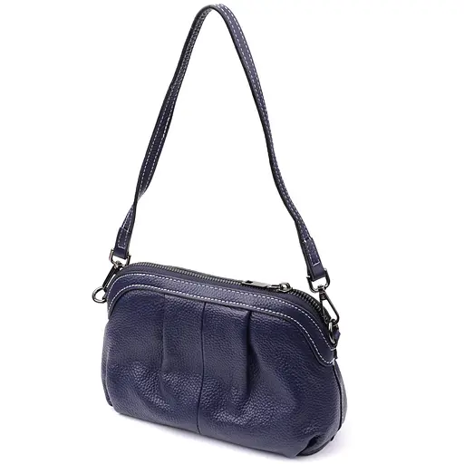 Женская кожаная сумка Vintage с эффектной драпировкой 23х15х7 см sum0027532 - фото 2