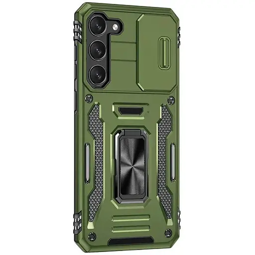 Ударостійкий чохол Epik Camshield Army Ring для Samsung Galaxy S24 FE Оливковий / Army Green