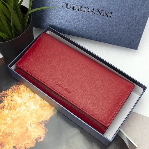 Гаманець жіночий шкіряний Fuerdanni 1180 червоний на магнітах - фото 10