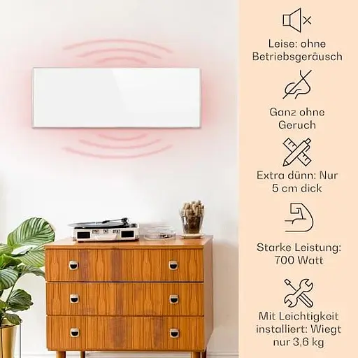 Инфракрасный обогреватель Klarstein Wonderwall 6 м² 300 Вт (10032785) - фото 4