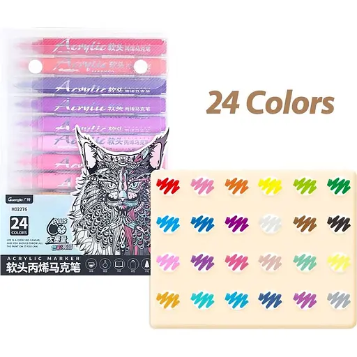 Фломастери Guangbo Storage Acrylic Marker H02276, 24 Colors (118603) - фото 2
