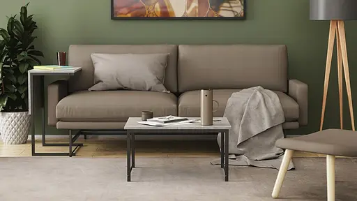 Стол журнальный приставной Терри Комбо Ferrum-decor 345x662x440 Черный металл ДСП Бетон 16 мм (FRD-105142) - фото 2