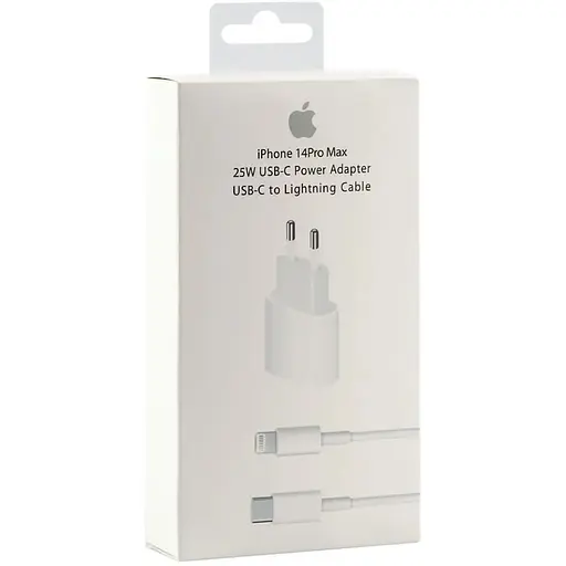 Комплект зарядного устройства Apple PD 25W iPhone 14 Pro Max 1:1 Type-C to Lightning 1m iPhone 14 / iPhone 15 / iPhone 15 Pro Max White - фото 4
