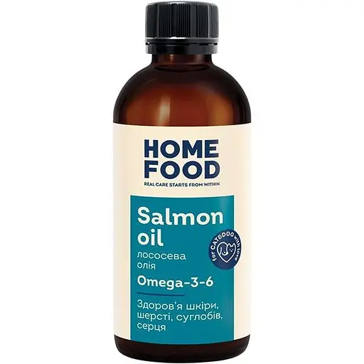 Олія лососева Home Food для здоров’я шкіри та блиску шерсті собак і котів 200 мл