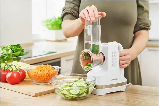 Sencor Мультирізка стаціонарна, 150Вт, 5 насадок, білий - фото 2